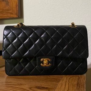 Vintage Chanel Lambskin series 4 with 24K gold plated hardware in medium size.